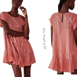 NWT Free People  A- Line Cocktail Flowy Sequin Mini Dress sz XS